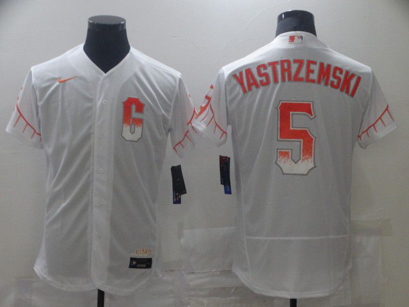 Men San Francisco Giants #5 Yastrzemski City Edition White Elite Nike 2021 MLB Jersey